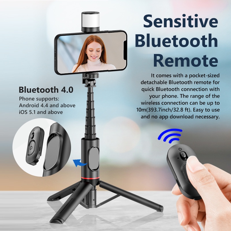Gậy Selfie Bluetooth Không Dây Q12S Có Đèn Cho Điện Thoại Breo Market