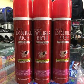 DOUBLE RICH mousse bọt tạo kiểu tóc SOFT HOLD 150ml (MẪU MỚI)