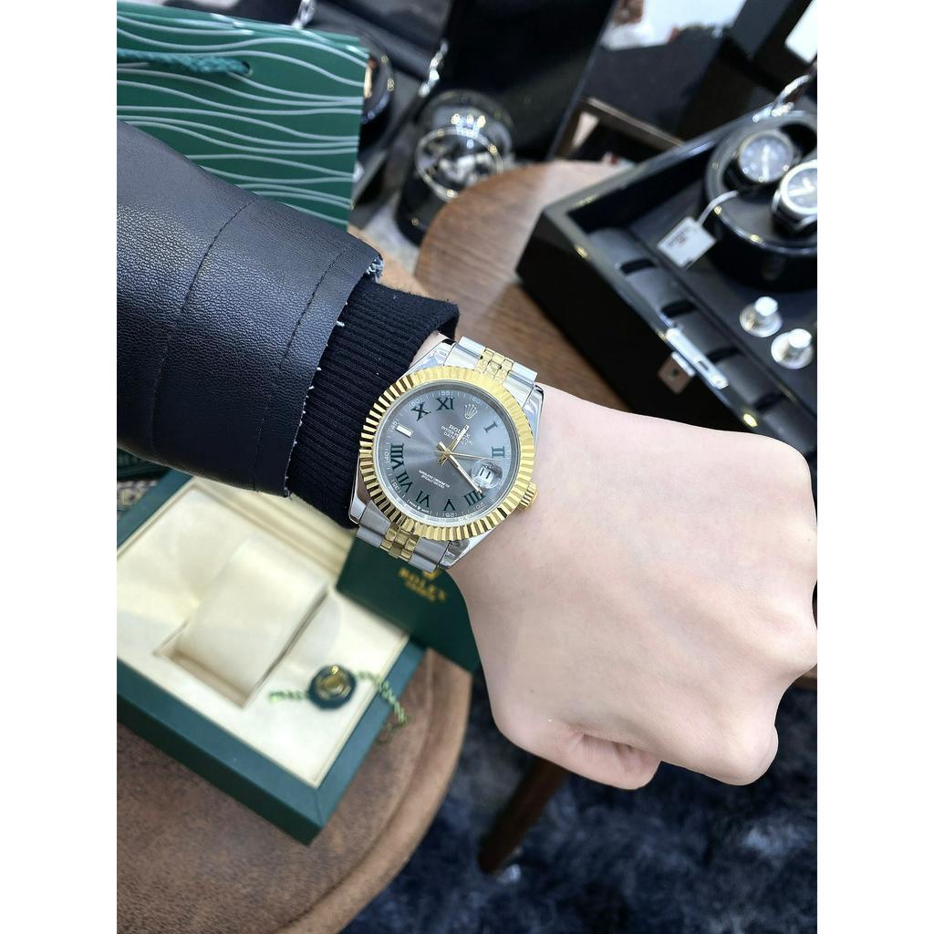 ĐỒNG HỒ Nam ROLEX DATEJUST Dây Demi- size41mm- máy automatic nhật- chống nước - BẢO HÀNH 24 THÁNGGG