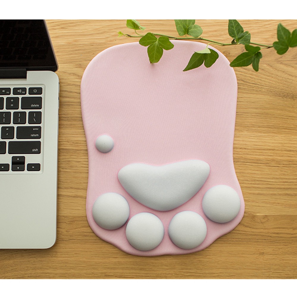 Tấm lót chuột có đệm tay hình bàn chân mèo đáng yêu Bàn Di Chuột Đệm Cổ Tay Bằng Memory Foam Mềm MạiLót chuột Vải Da Màu Sẵc lớn Thoải Mái Họa Tiết Hoạt Hình Dễ Thương Tiện Dụng Cho Bàn Phím / Chuột Máy