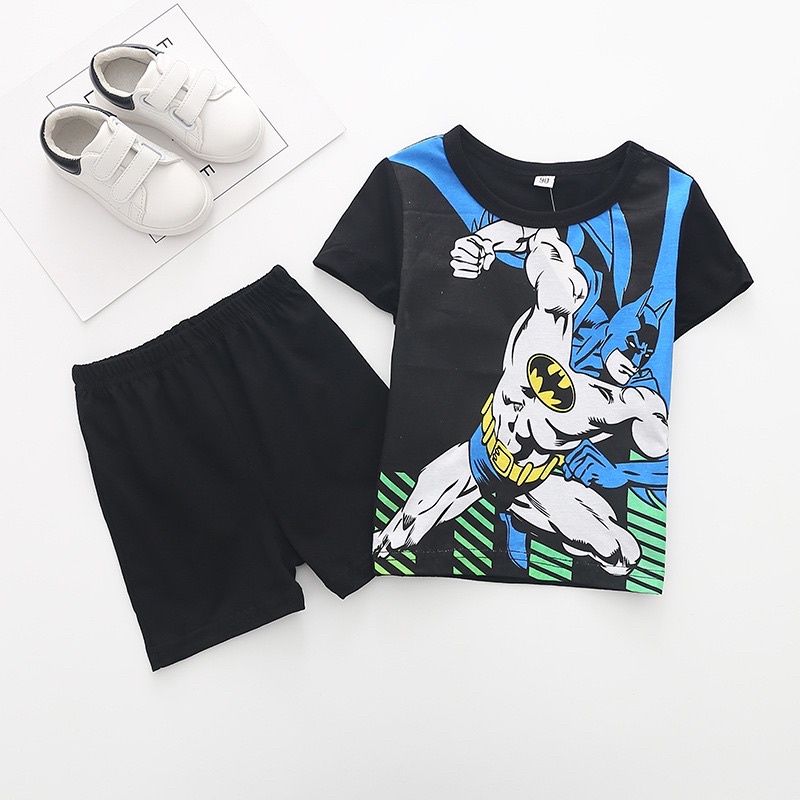 Bộ thun cotton cộc tay quần đùi Batman Superman siêu nhân người dơi