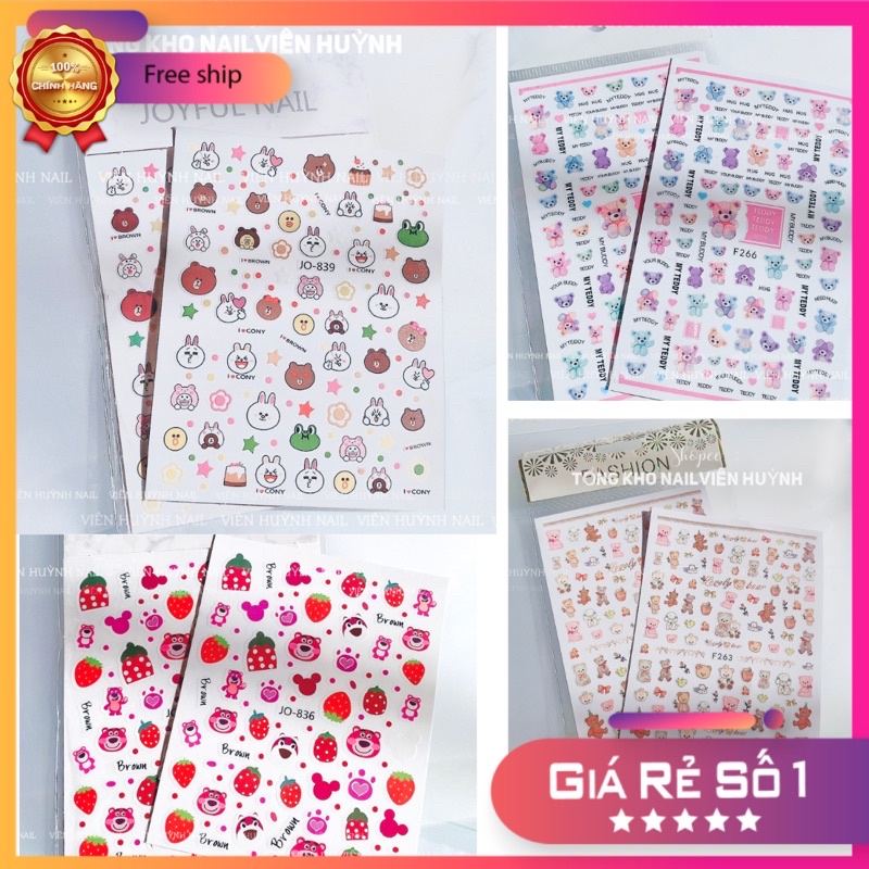 Sticker nail , sticker dán móng dễ thương mẫu mới