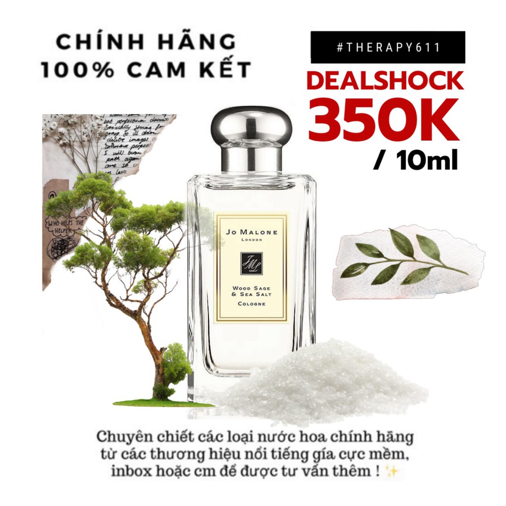 [𝗦𝗔𝗟𝗘]..::✨Nước hoa Jo Malone Wood Sage & Sea Salt Test 10ml/20ml Cologne Spray / Chuẩn authentic✨::..