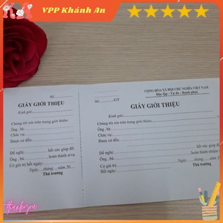 1 Quyển Giấy giới thiệu có rãnh xé 50 tờ