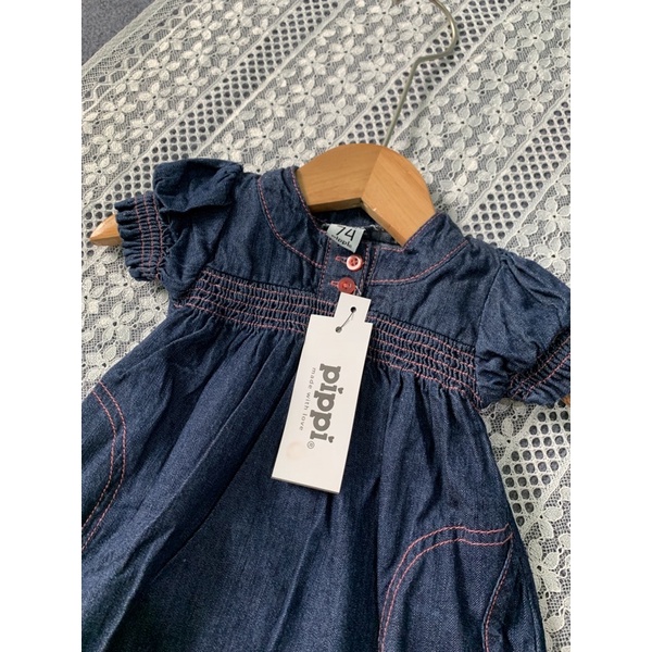 Váy bò mềm Pippi bé gái sơ sinh xuất dư