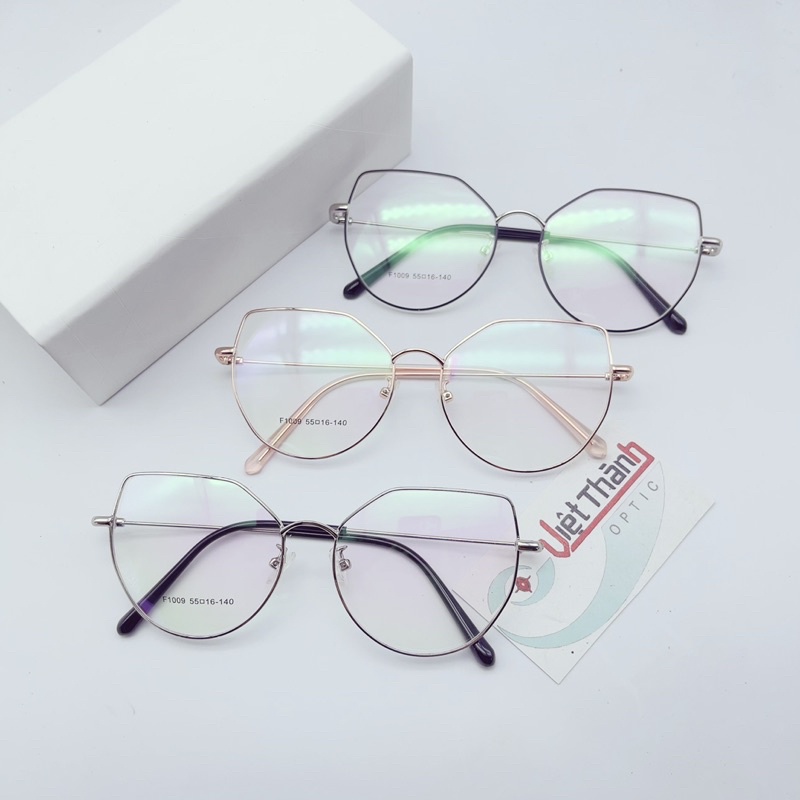 gọng kính cận kim loại mắt mèo siêu chất G1009