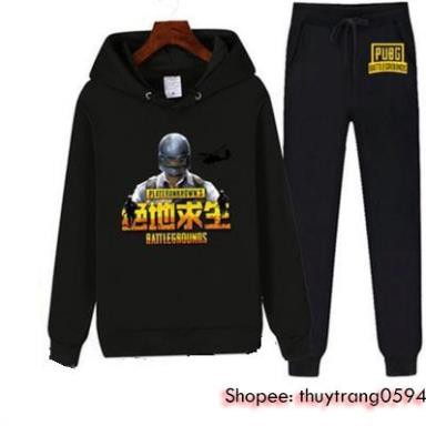 SIÊU RẺ - Set Áo Quần Nỉ Trò Chơi PUBG  Mobile Battlegrounds  / có size trẻ em