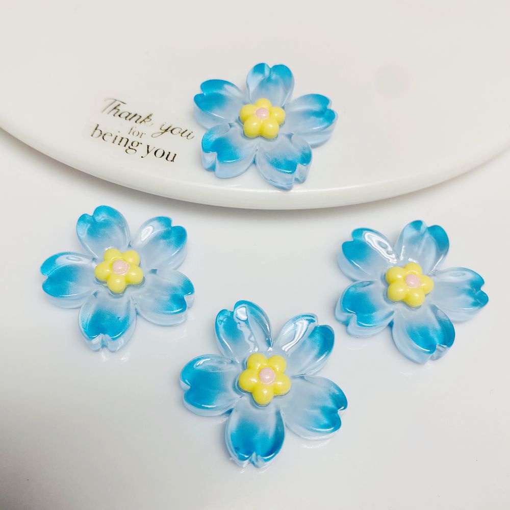 Set 10 Phụ Kiện Trang Trí Tóc/Điện Thoại Hình Hoa Anh Đào Xinh Xắn