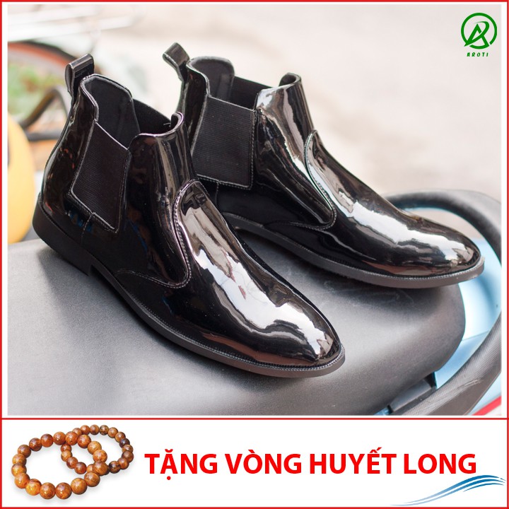 Giày Boot Nam AROTI Cao Cổ Chất Đẹp Cao Cấp,Đế Khâu Siêu Bền, Tăng Chiều Cao 3cm Form Hàn Màu Đen - CB520-B(HL