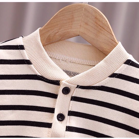 Áo sweater tay dài họa tiết kẻ sọc phong cách phương Tây mới dành cho bé trai 2022