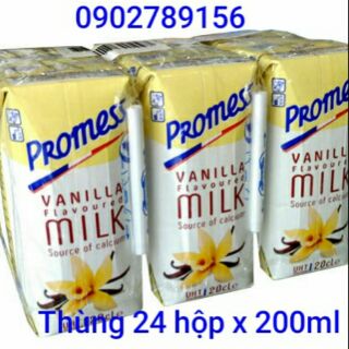 Date T2/2020 - 24 hộp Sữa tươi Promess hương vani nhập khẩu từ Pháp