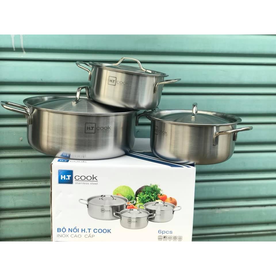 BỘ 3 NỒI HT COOK INOX 430 CAO CẤP (HT-06DN)