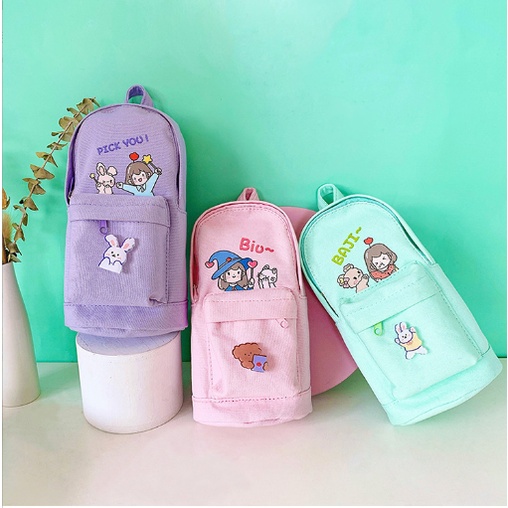 Hộp bút balo kèm huy hiệu HB268 bóp viết cute dễ thương