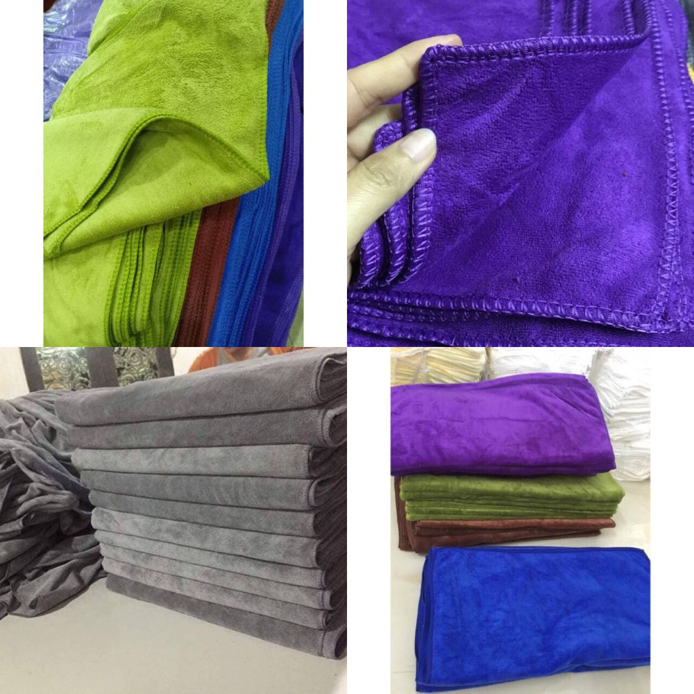 Khăn gội đầu spa salon sợi Microfiber siêu thấm nước không phai màu