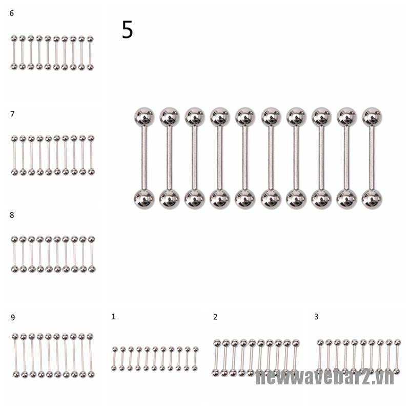 Set 2 / 10 Khuyên Xỏ Cơ Thể Bằng Thép Không Gỉ Cá Tính