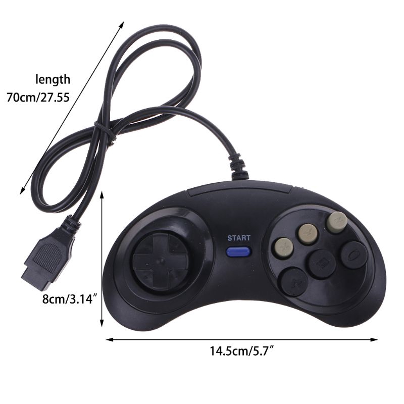 Tay Cầm Chơi Game Có Dây 6 Nút Cho Mega Drive Megadrive Sega Md Genesis