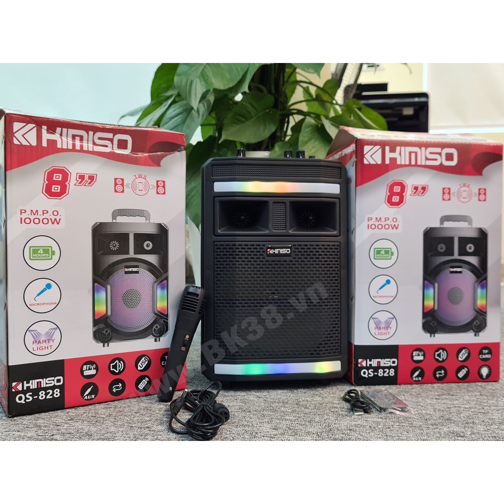  Loa Bluetooth Karaoke KIMISO KS-M1, QS829 (Tặng kèm Micro)