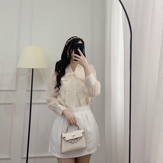 Áo sơ mi nơ cúc ngọc