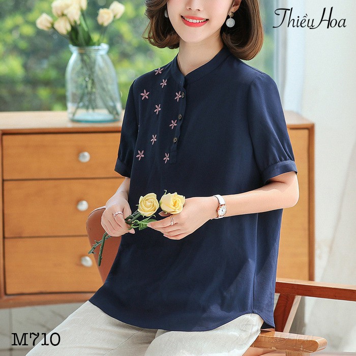 Áo Nữ Trung Niên Thun Cotton Cao Cấp Lịch Sự M710