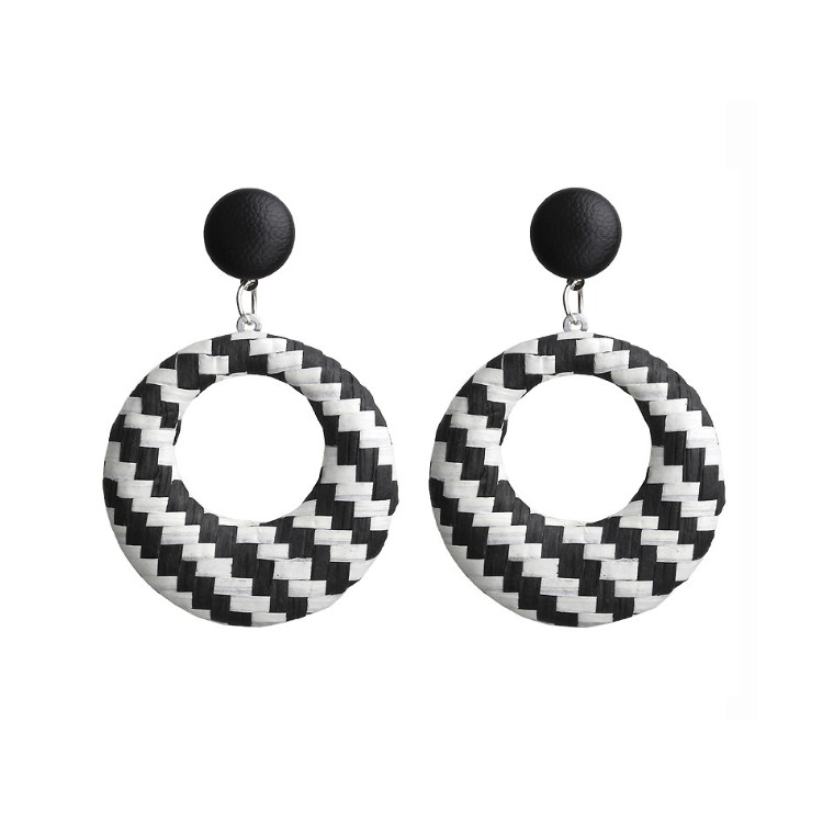 Khuyên tai boho retro handmad tết sợi hợp kim xk22