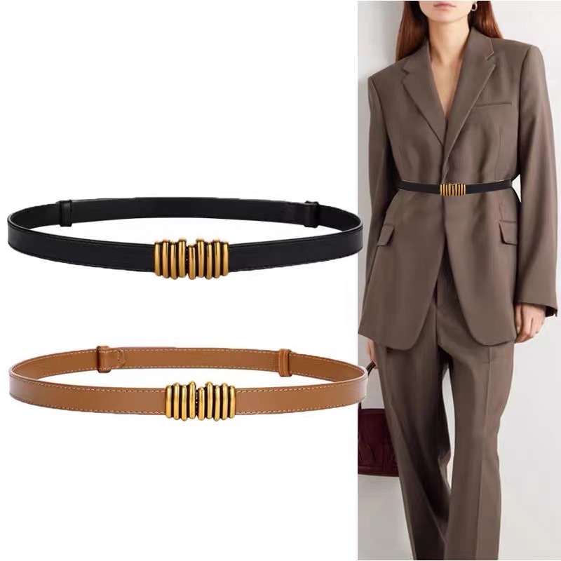 Đai váy bản nhỏ mặt vàng nốt nhạc 1.3cm Lulu shop ĐV013 dây lưng nịt áo váy đầm eo nhỏ to cài phía trước