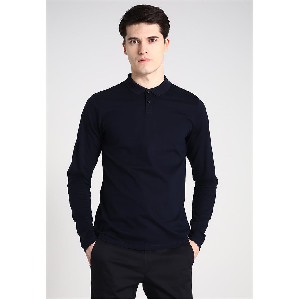 Áo thun nam dài tay có cổ chất cotton cao cấp Pigo fashion Zpg09 (xám đậm) | BigBuy360 - bigbuy360.vn