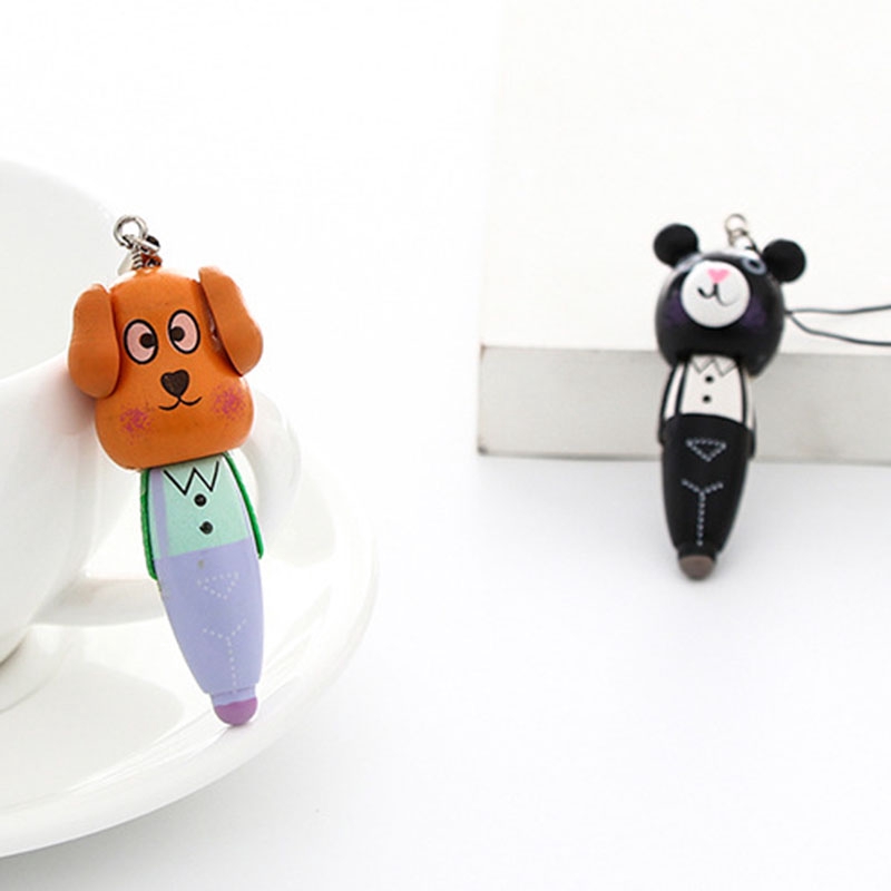 Bút bi mực gel bằng nhựa họa tiết động vật hoạt hình sáng tạo tiện lợi