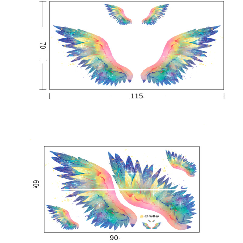 Miếng Dán Tường Hình Đôi Cánh Thiên Thần Màu Nước