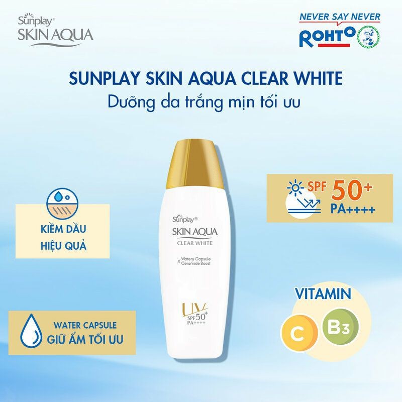 Kem Chống nắng dưỡng da trắng mịn tối ưu SUNPLAY SKIN AQUA CLEAR WHIT (SPF 50+,PA++++)