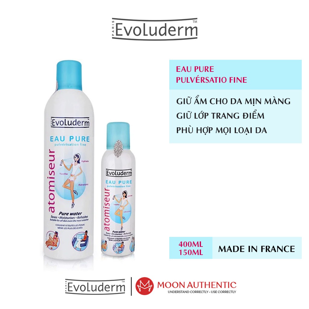 Xịt Khoáng E-voluderm  Atomiseur Eau Pure Water Pháp