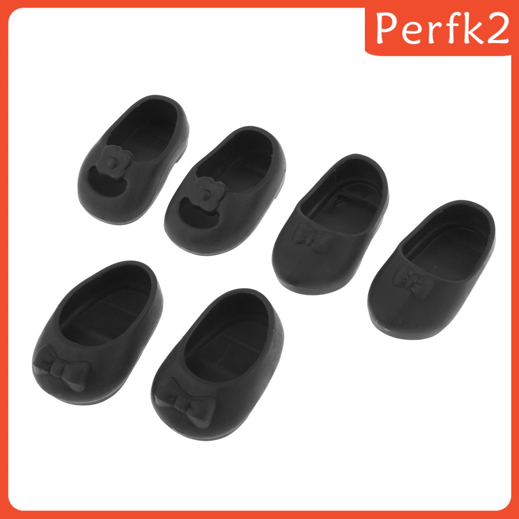 3 Đôi Giày Cho Búp Bê 25cm Màu Đen