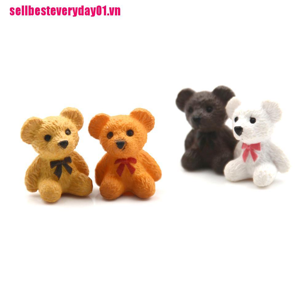 Bộ 4 mô hình chú gấu mini dùng cho trang trí tiểu cảnh