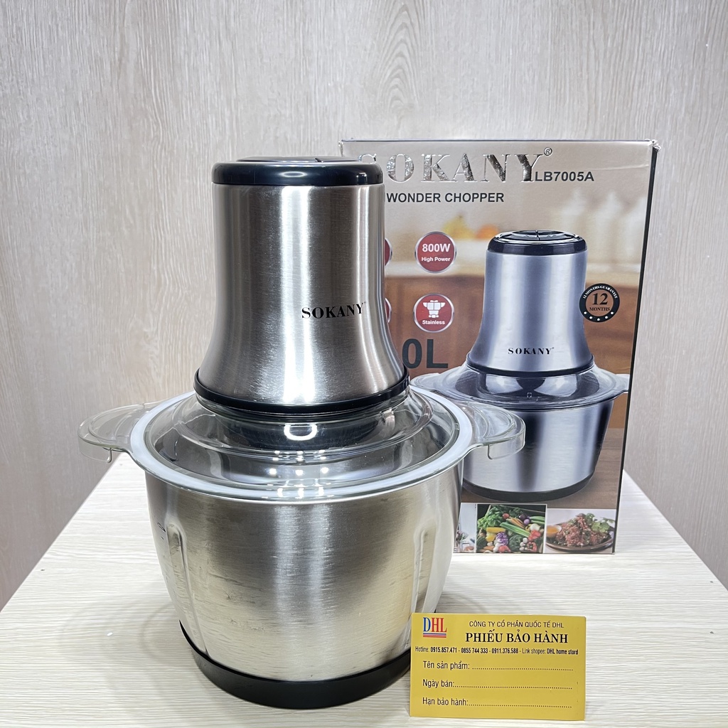 Máy xay đa năng, máy xay thịt SOKANY LB7004A 2.0L, SOKANY LB7005A 3.0L cao cấp chính hãng tặng kèm lưỡi dao xay