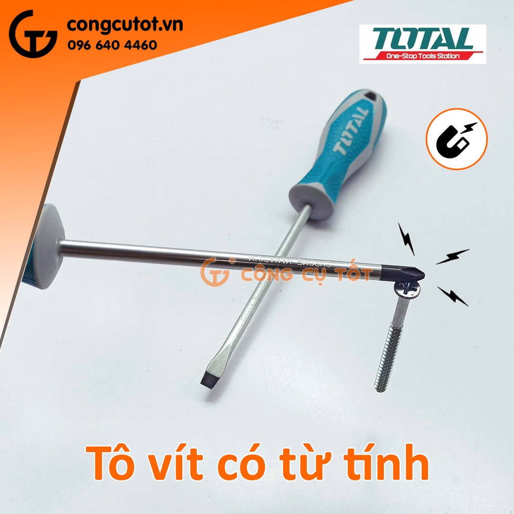 Bộ tô vít dẹp và bake 2 chi tiết Total THT250201