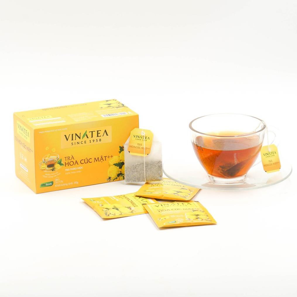 Combo 04 Hộp Trà Vinatea - Trà Túi Lọc nhiều vị ( Trà Cúc Mật + Trà Gừng + Trà Hoa Nhài + Trà Đen Hảo Hạng)