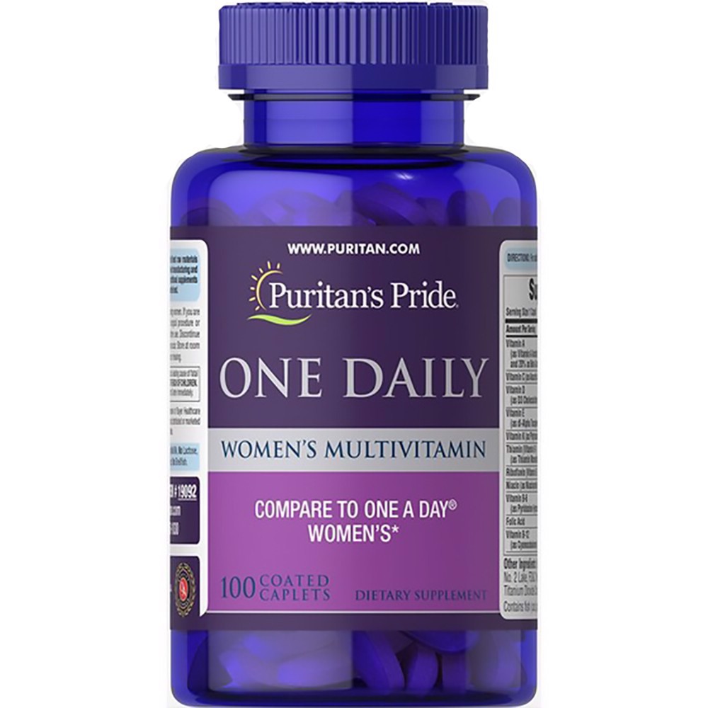 Vitamin tổng hợp nữ, chống lão hoá, sáng da, ngừa loãng xương One Daily Women's Multivitamin Puritan's Pride 100 viên