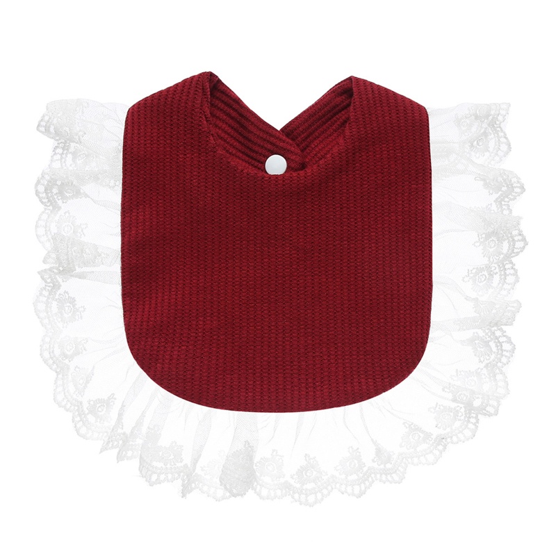 Yếm Ăn Cotton Phối Ren Phong Cách Boho Dành Cho Bé Gái