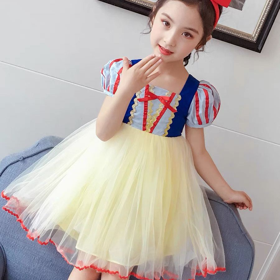 Đầm Công Chúa Bạch Tuyết Thời Trang Mùa Hè Phong Cách Mới Cho Bé Gái