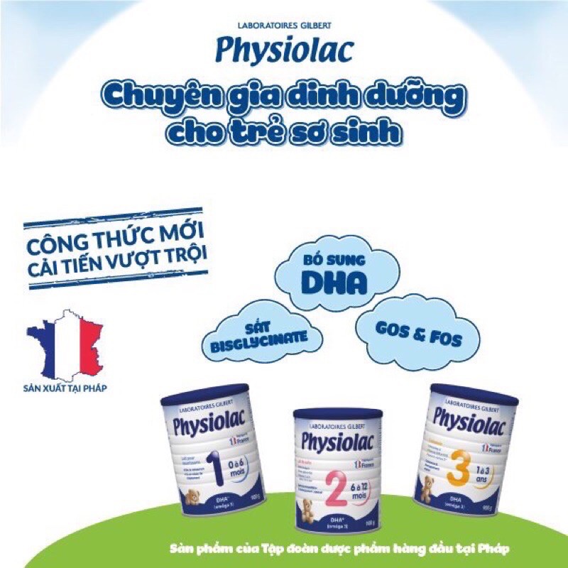 Sữa bột Physiolac 1 - 2 -3( 400G ) Date 9/2023