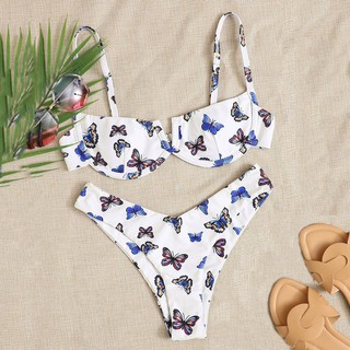 Bikini lưng cao hoạ tiết bướm cho phái nữ