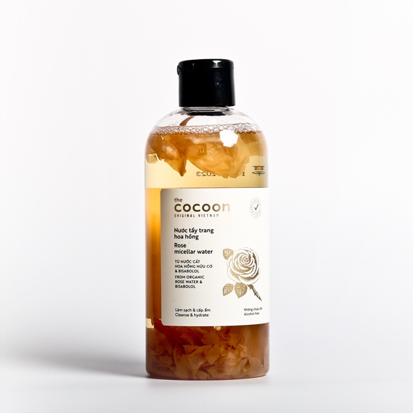 Nước Tẩy Trang Cocoon Rose Micellar Water Tinh dầu hoa hồng làm sạch sâu và phục hồi da khô 140mL