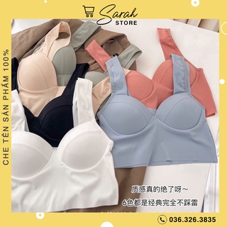 Áo bra đúc su dây bản to có đệm ngực màu pastel 582