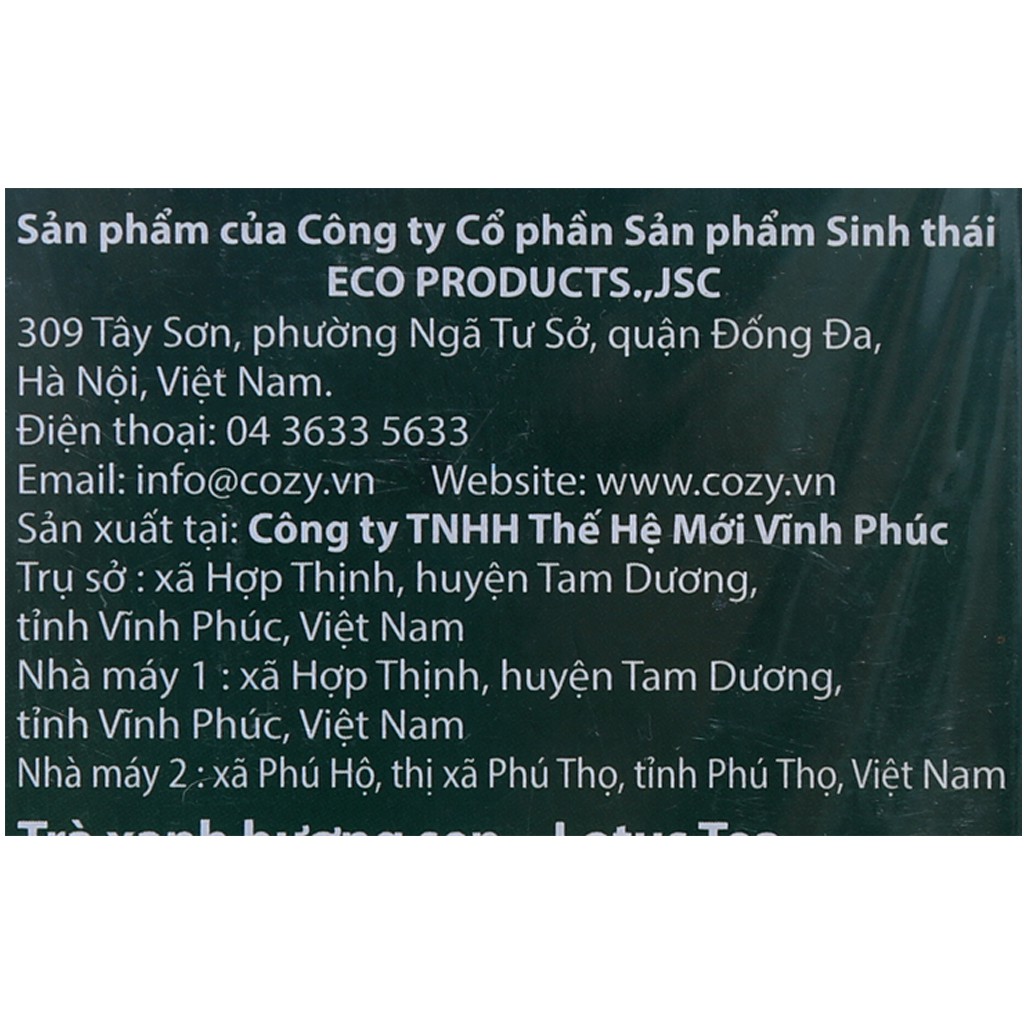 [CHÍNH HÃNG] Trà Sen Cozy Hộp 50g (2g X 25 túi lọc)