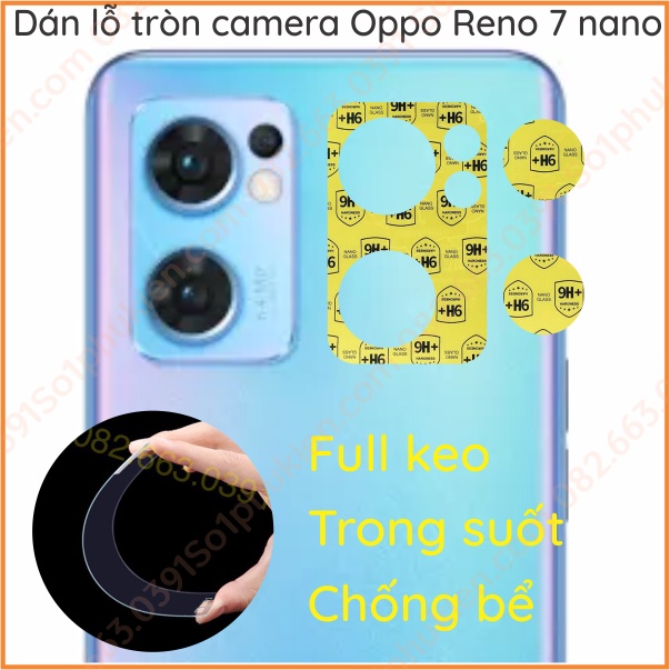 Dán cường lực camera Oppo Reno 7 5G dẻo nano, trong suốt