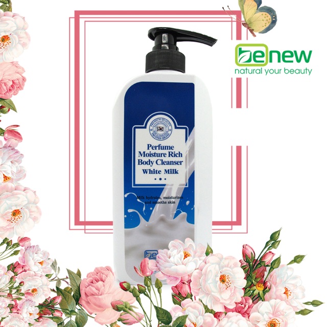 SỮA TẮM NƯỚC HOA TRẮNG DA - BENEW PERFUME MOISTURE RICH BODY CLEANSER WHITE MILK 500ML