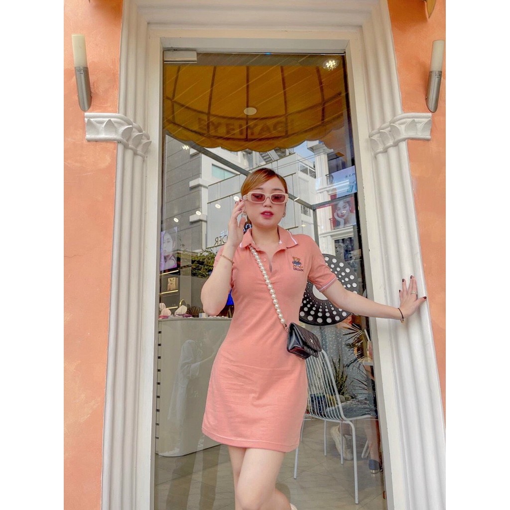 đầm borip fom ngắn cổ trụ ngắn tay