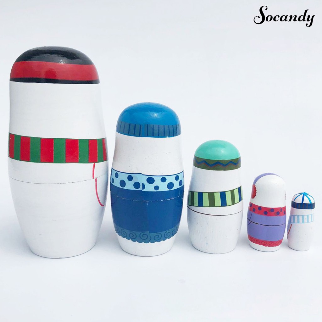 Búp Bê Gỗ 5 Lớp Hình Người Tuyết Matryoshka