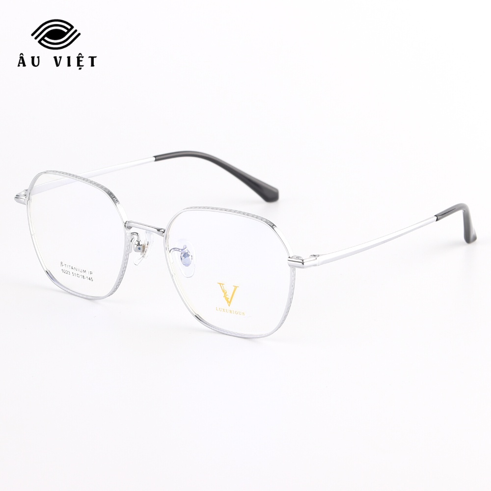 Gọng kính kim loại titanium Luxurious 9223 nam nữ dáng vuông Full box