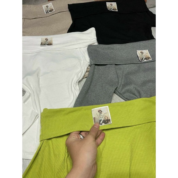 Áo bẹt vai gân len siêu xinh