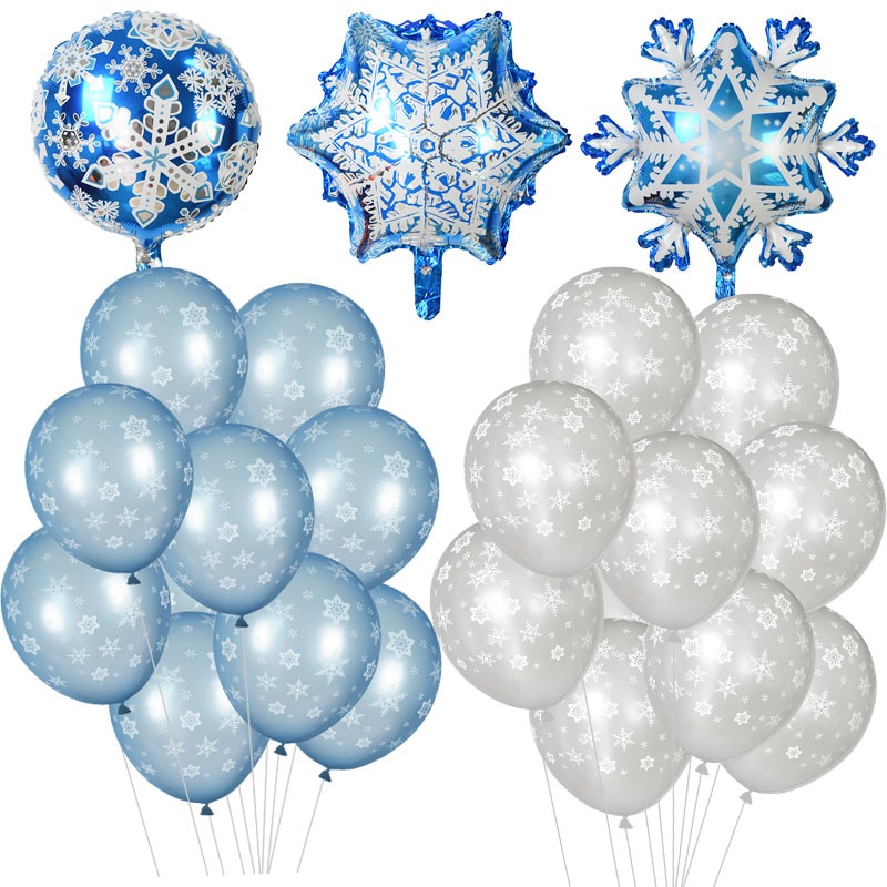 Bong Bóng Lá Nhôm Latex Trong Suốt 22inch 4D Hình Bông Tuyết Trắng Trang Trí Tiệc Cưới/Sinh Nhật/Giáng Sinh